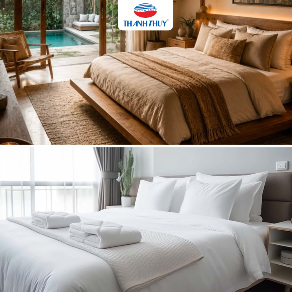 Chăn Ga Gối Đệm Màu Dành Cho Homestay – Giải Pháp Tinh Gọn Cho Mô Hình Kinh Doanh 5 Chăn ga Homestay khác gì so với chăn ga Khách sạn