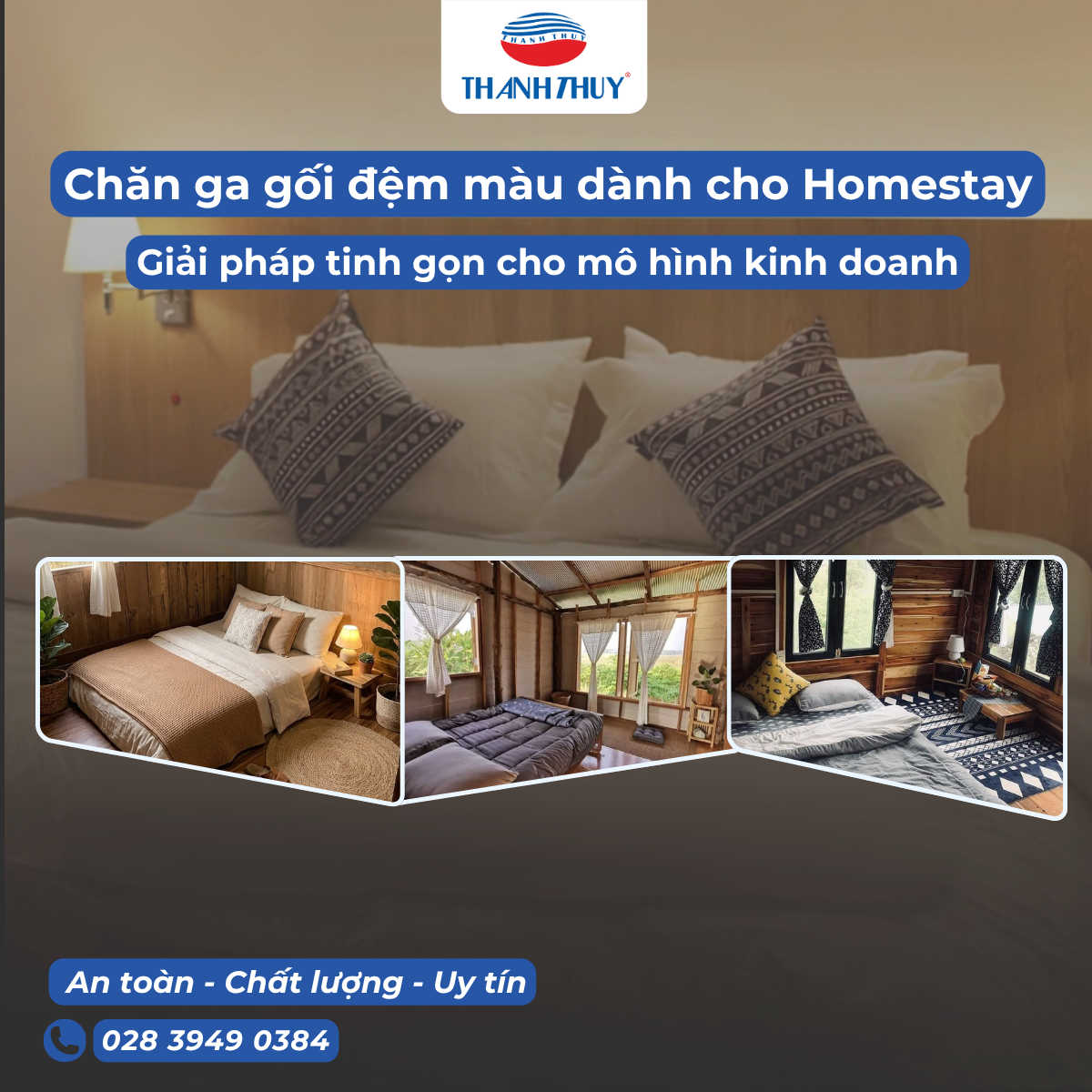 Chăn ga gối đệm màu dành cho Homestay