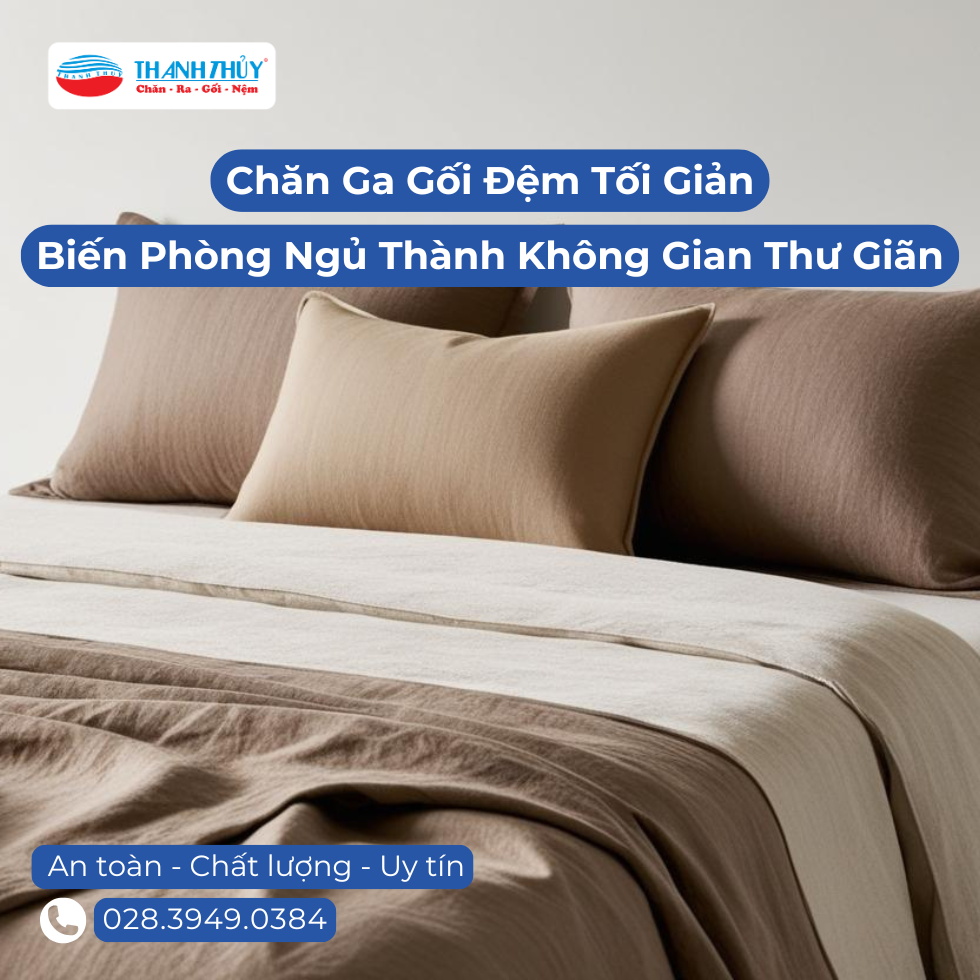 Xu Hướng Chăn Ga Gối Đệm Tối Giản Biến Phòng Ngủ Thành Không Gian Thư Giãn