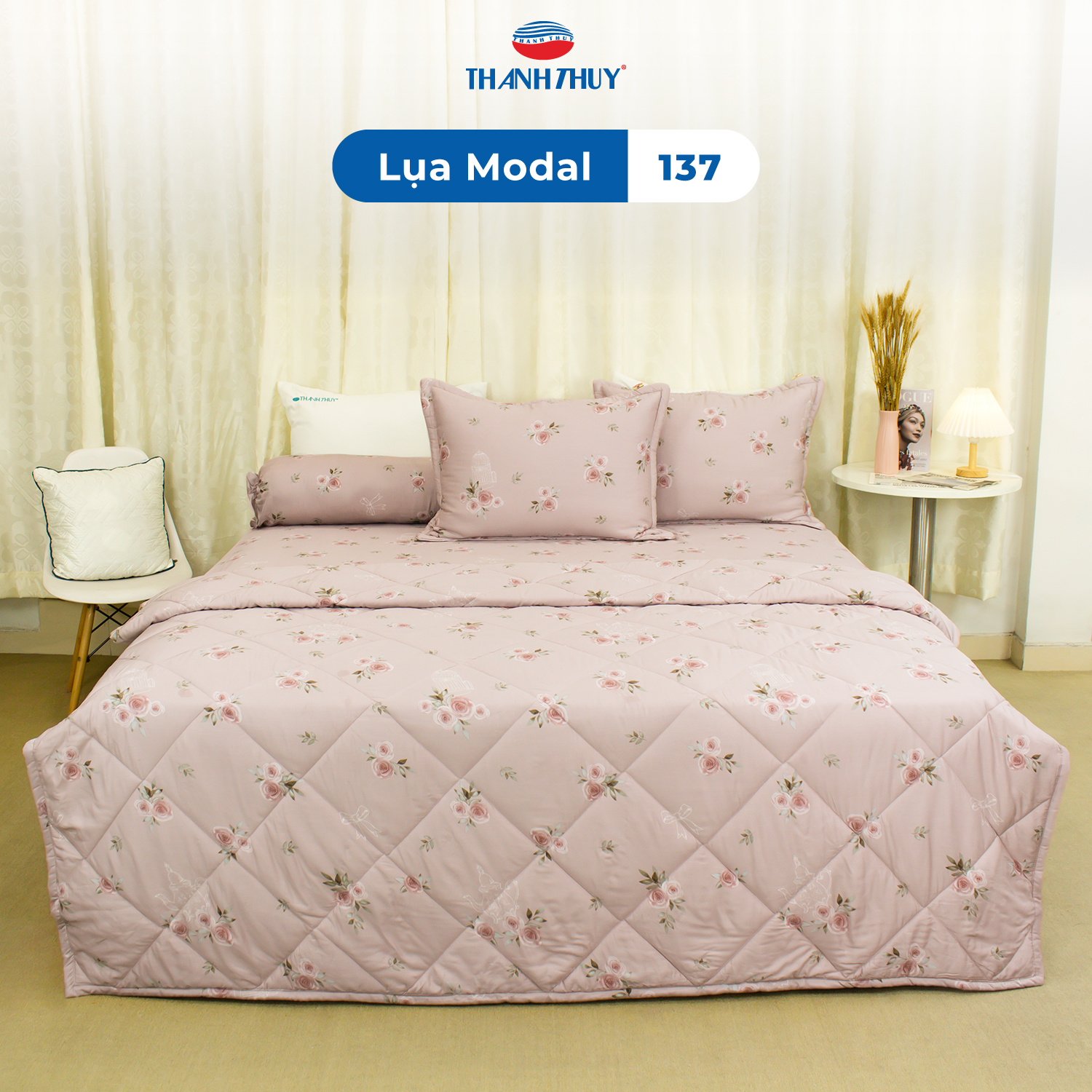 Bộ chăn ga gối Lụa Modal 137