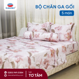 Bộ Chăn Ga Gối 5 Món Lụa Tơ Tằm (Tencel 60s) - Mượt Mà, Đẳng Cấp
