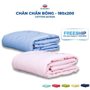 Chăn Chần Bông - 100% Cotton Sateen Guni Màu - thoáng mát - Trơn, Đơn giản