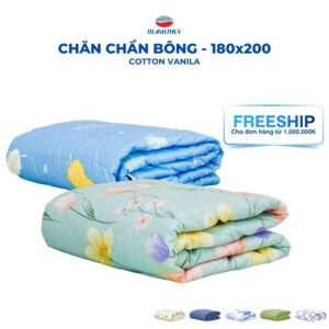 Chăn Cotton Thêu Flower - Thuần Cotton Tự Nhiên, Thoáng Mát