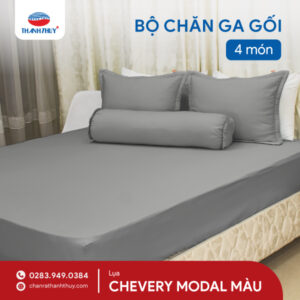 Bộ Chăn Ga Gối 4 Món Lụa Chevery Modal Màu (Tencel Modal) - Êm Ái, Bền Đẹp