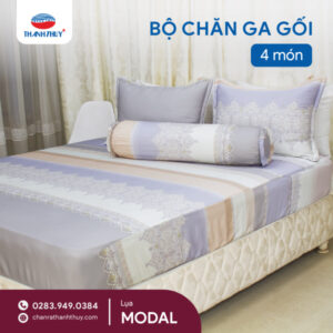 Bộ Chăn Ga Gối  4 Món Lụa Modal - Mềm Mịn Tự Nhiên, Đẹp Sang Từng Chi Tiết