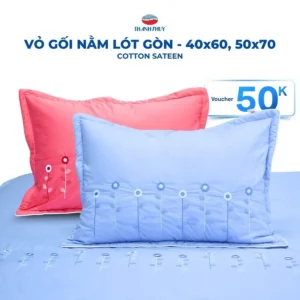 Vỏ Gối Nằm Cotton Thêu Chân - Thoáng Mát, Mộc Mạc