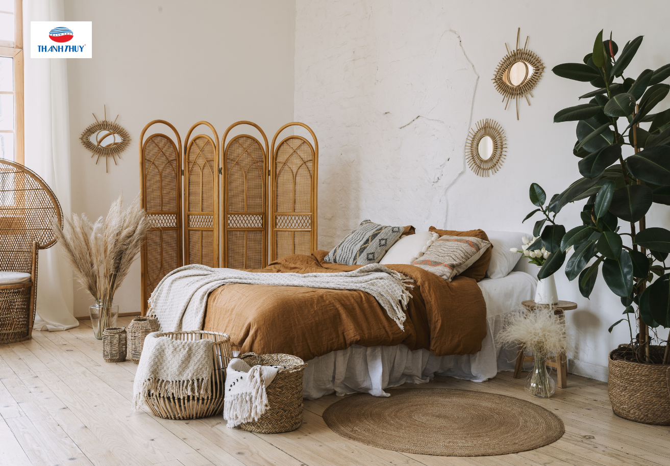 Phòng ngủ Bohemian phòng cách đồng quê