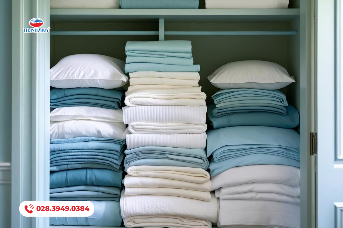 Bảo quản chăn ga gối ở nơi khô ráo, thoáng mát