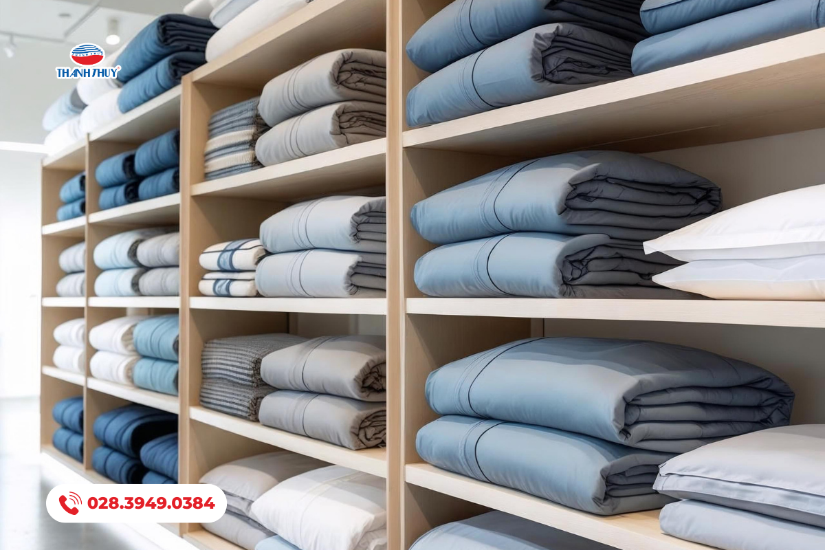 Chăn ga gối đệm cất chăn ga ở nơi khô ráo, thoáng mát và tránh ánh nắng trực tiếp.