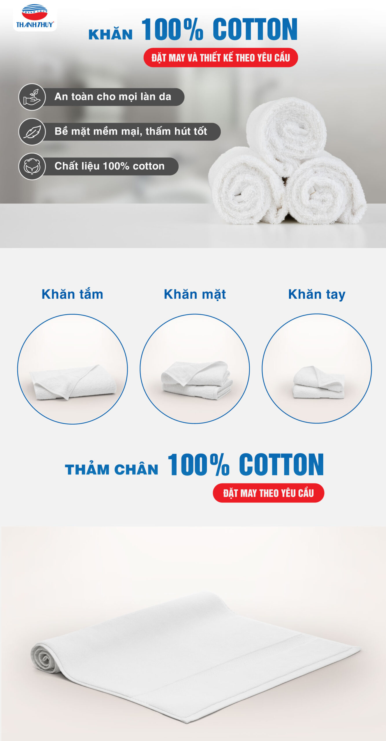 Khăn cotton và Thảm chân cotton khách sạn & resort