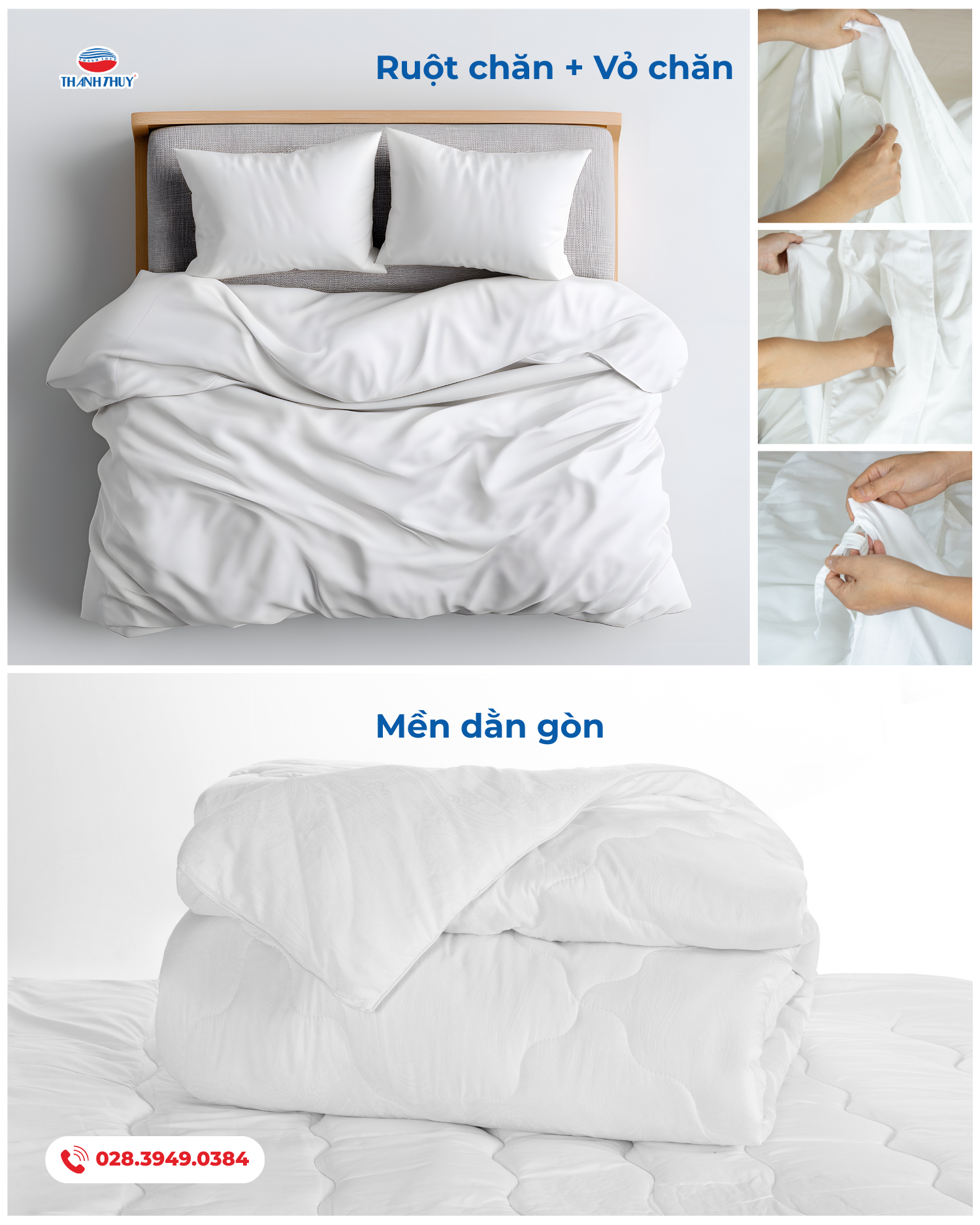 Ruột chăn + Vỏ chăn khách sạn