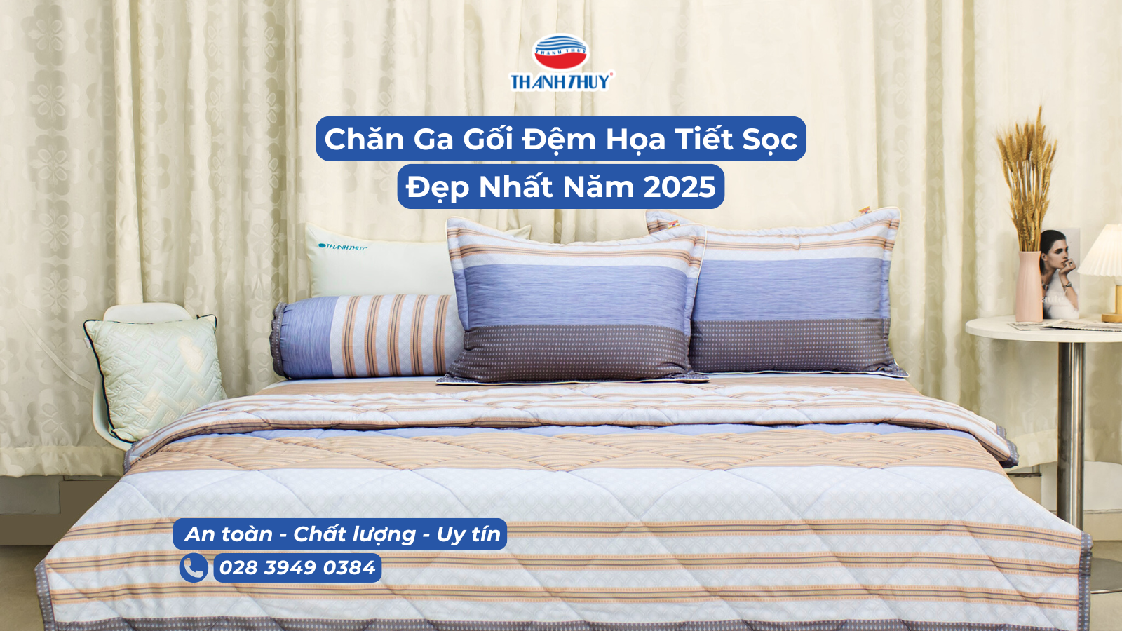 Chăn ga gối Lụa họa tiết sọc được ưa chuộng nhất hiện nay
