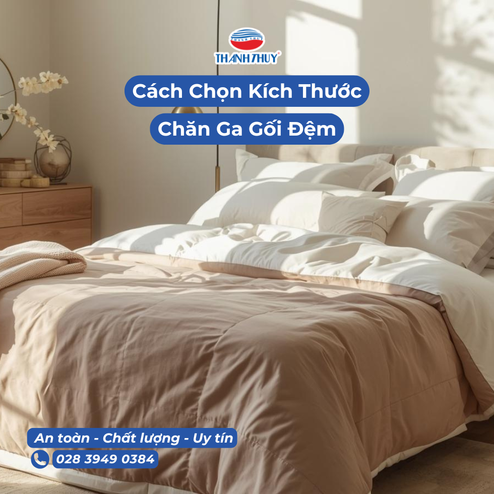 Cách chọn kích thước bộ chăn ga gối đệm