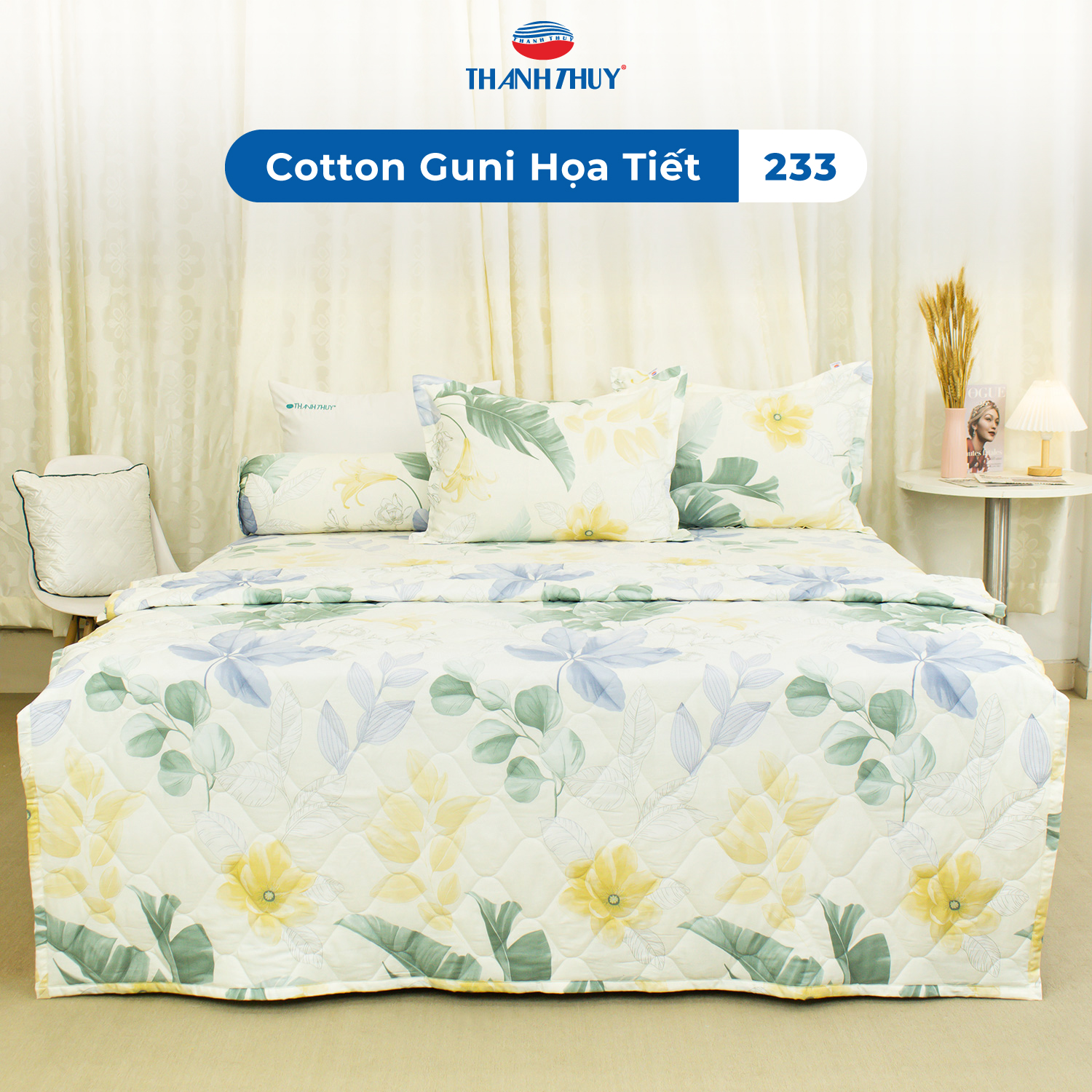 Bộ Ga Bọc Cotton Guni Họa Tiết 233