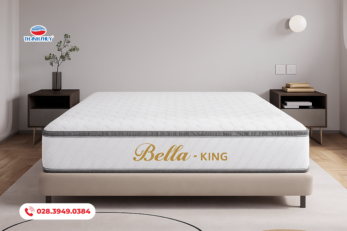 Nệm Lò Xo Bella - King (Màu trắng) cao cấp của nhà Chăn Ra Thanh Thủy