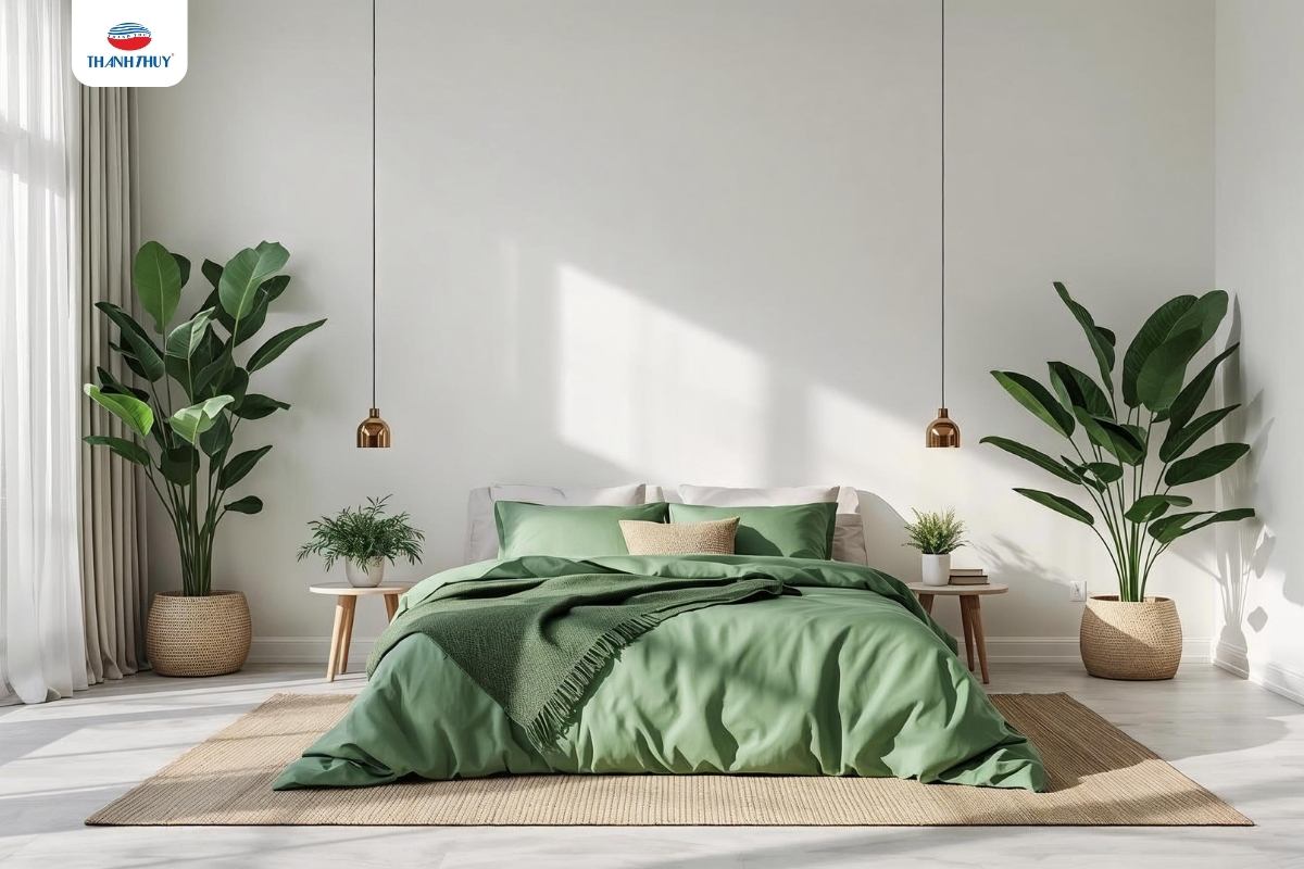 Chọn chăn ga gối đệm màu xanh dương cho phòng ngủ thêm trong lành