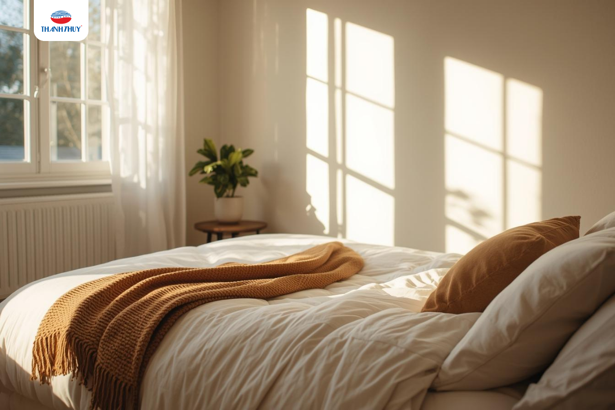 Chăn Ga Gối Đệm Được Ưa Chuộng Nhất Vào Mùa Nắng – Giải Pháp Giữ Giấc Ngủ Mát Lạnh Và Dễ Chịu 10 Dù trời đăng nắng gắt, nhưng phòng ngủ vẫn tươi mát