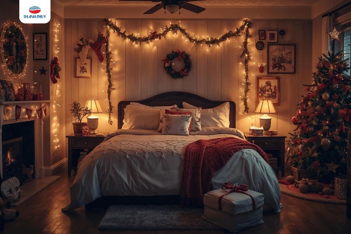 Căn phòng màu vàng tạo nên mùa noel ấm áp