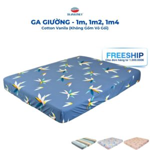 Ga Giường Cotton Thêu Flower - Thuần Cotton Tự Nhiên, Thoáng Mát
