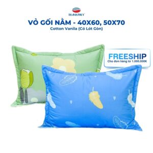 Vỏ Gối Nằm Cotton Vanila Size 40x60 cm, 50x70 cm (Có lót gòn) - 100% Cotton Vanila