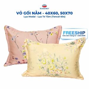 Vỏ Gối Nằm Cotton Thêu Flower - Thuần Cotton Tự Nhiên, Thoáng Mát