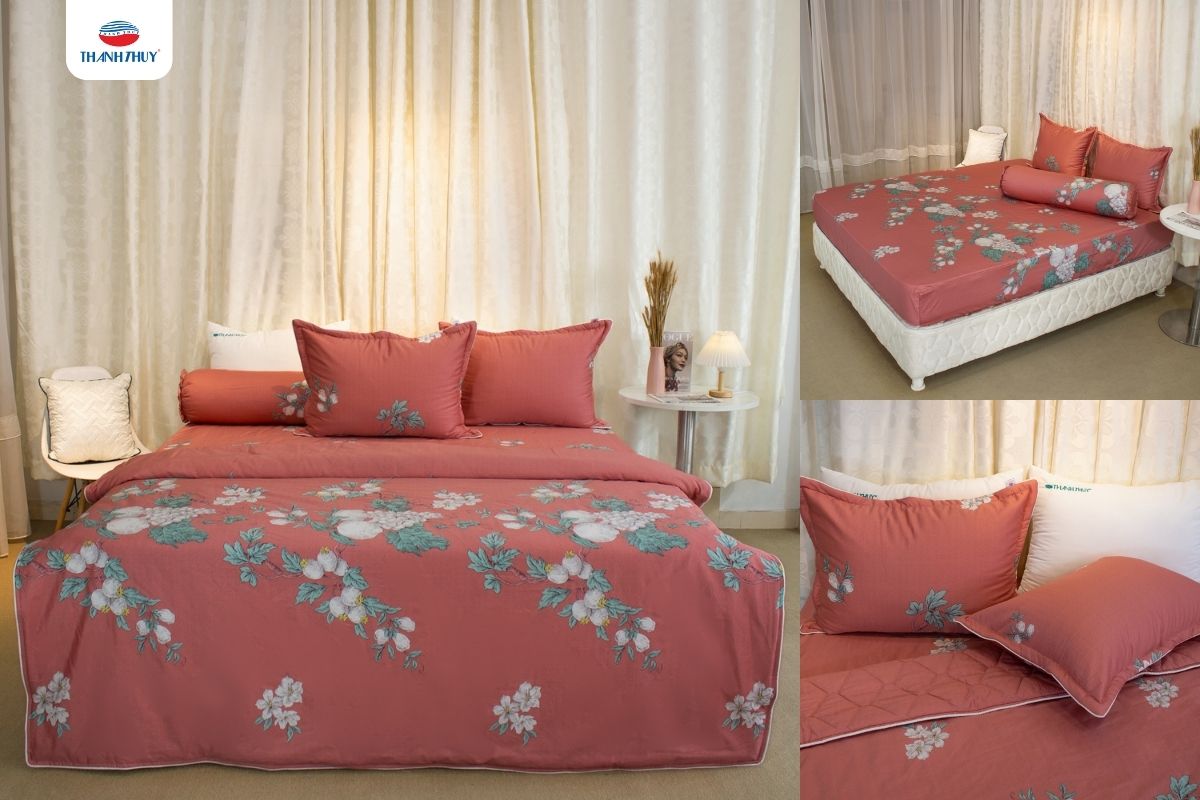 Chăn Ga Gối Đệm Màu Đỏ Tết: Sắc Xuân Ấm Áp Cho Không Gian Phòng Ngủ 10 Bộ chăn ga gối Cotton Satin Luxury 344 màu đỏ nổi bật