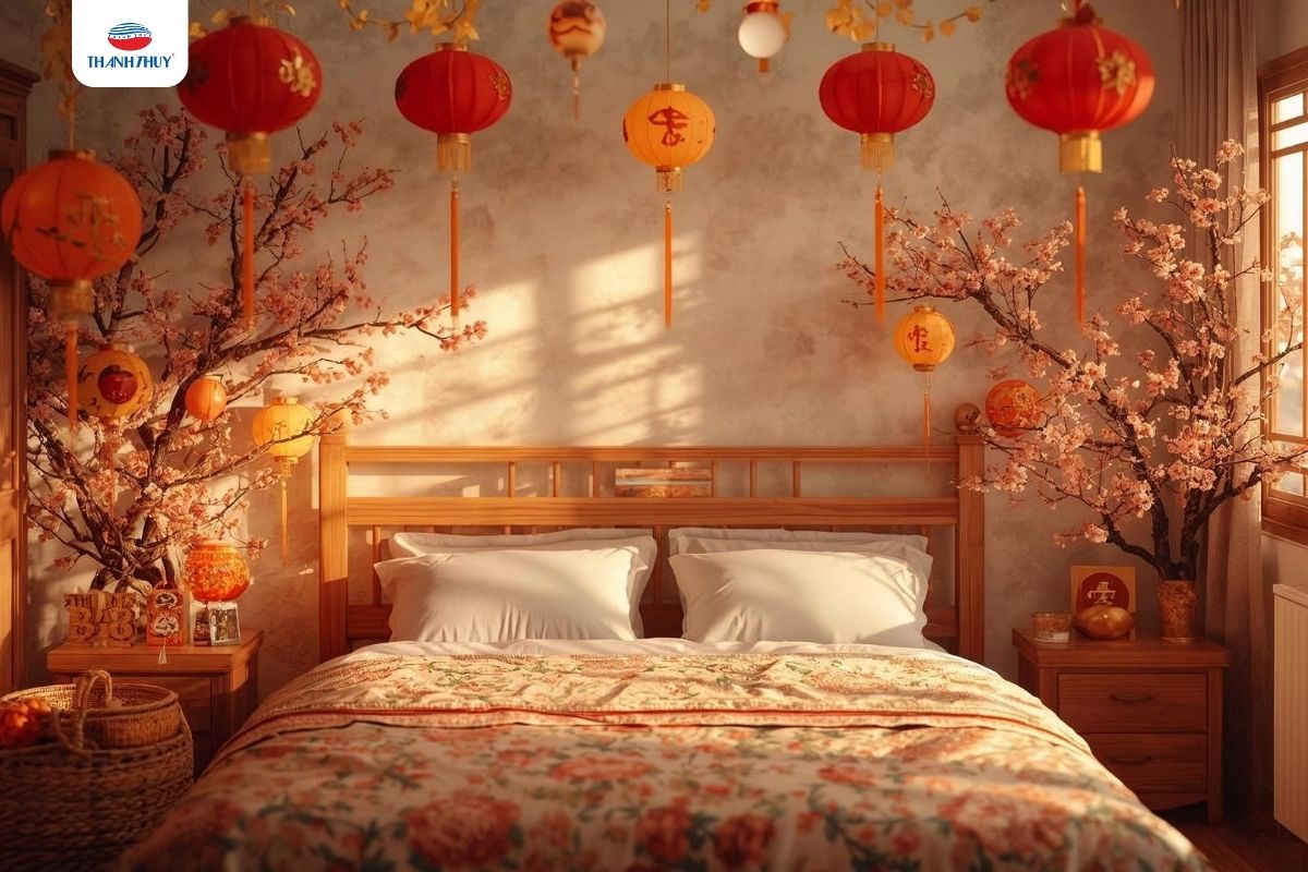 Chăn Ga Gối Đệm Màu Đỏ Tết: Sắc Xuân Ấm Áp Cho Không Gian Phòng Ngủ 12 Hòa mình vào không gian phòng ngủ ngày tết