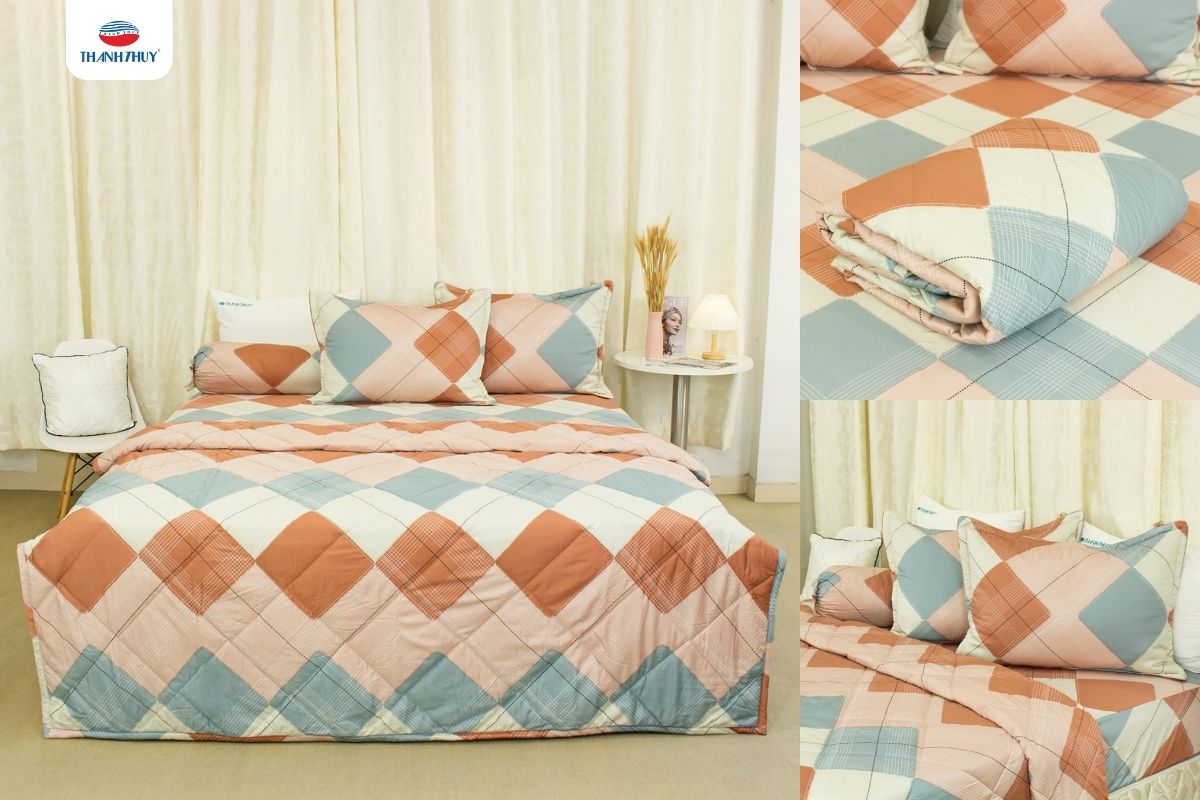 Bộ chăn ga gối Lụa Modal với họa tiết nổi bật và hiện đại