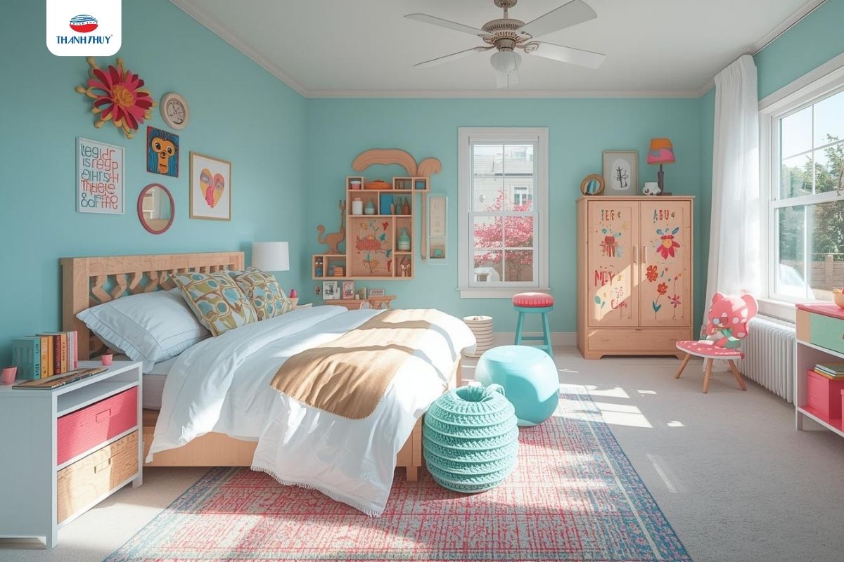 Thiết kế phòng ngủ theo phong cách vui nhộn, mới mẻ