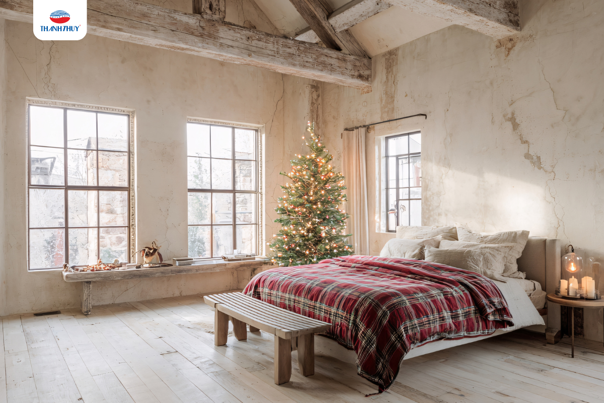 Trang trí phòng ngủ tràn ngập không khí noel