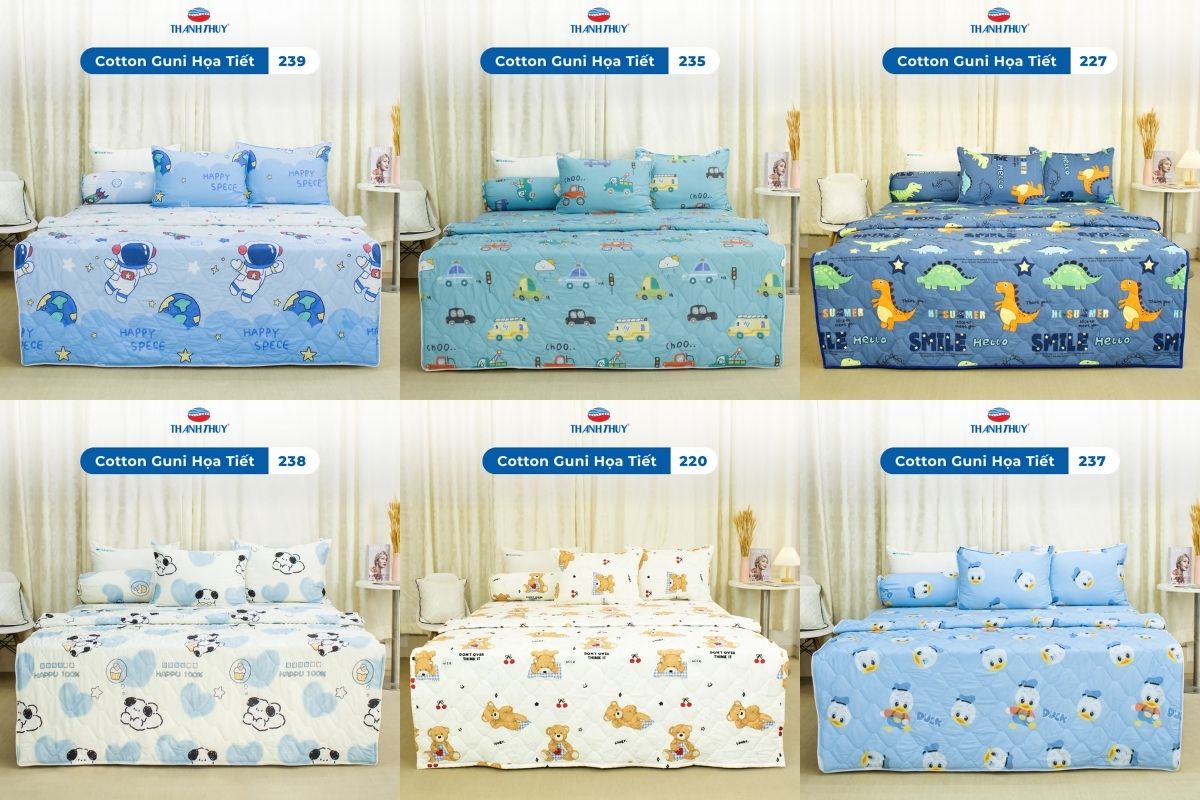 Gợi Ý Chăn Ga Gối Đệm Cho Em Bé Họa Tiết Dễ Thương, An Toàn Cho Giấc Ngủ Của Bé 8 Những mẫu họa tiết chăn ga gối Cotton thu hút bé yêu