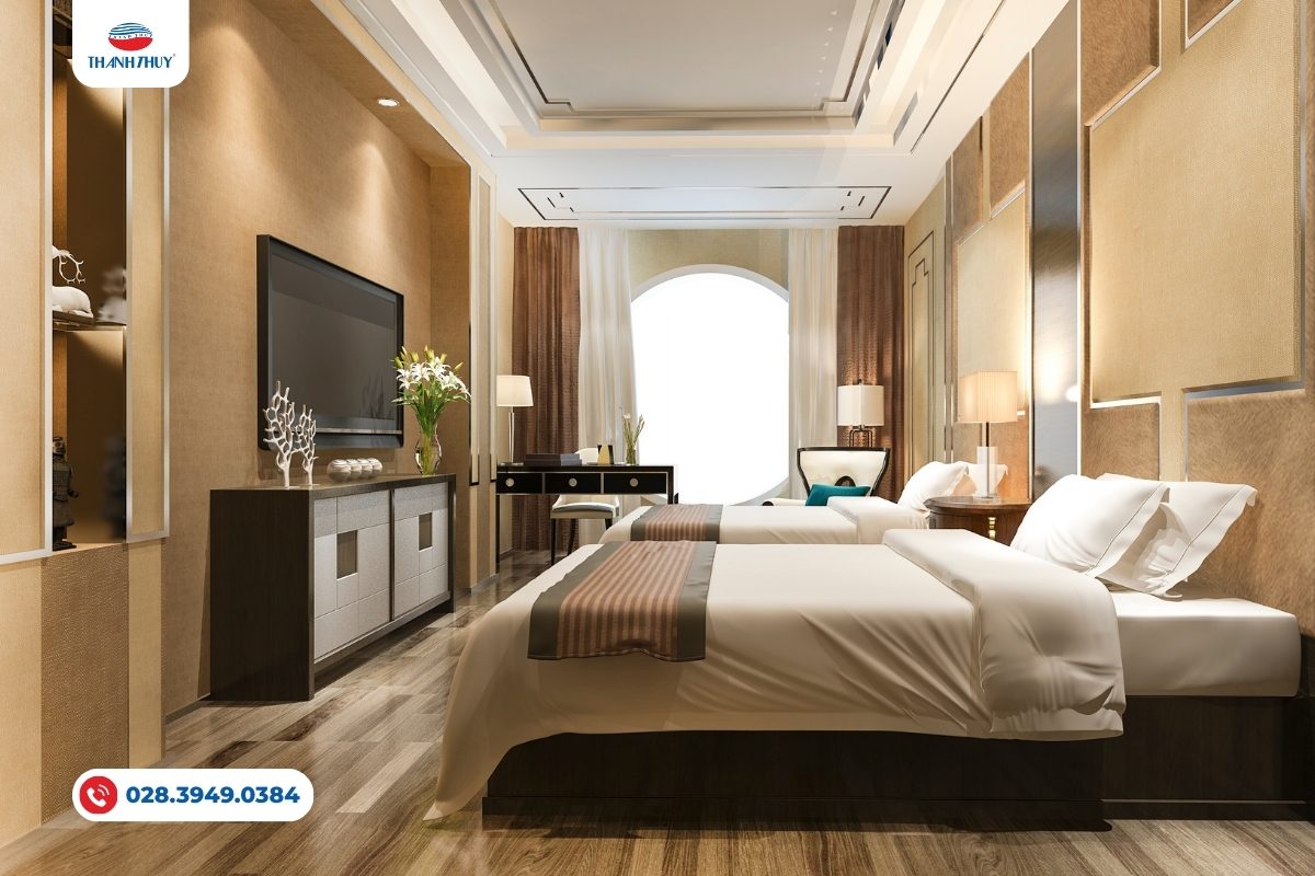 Chăn Ga Khách Sạn 5 Sao - Chất Liệu Tạo Nên Giấc Ngủ Đẳng Cấp 8 Phòng khách sạn chuẩn 5 sao