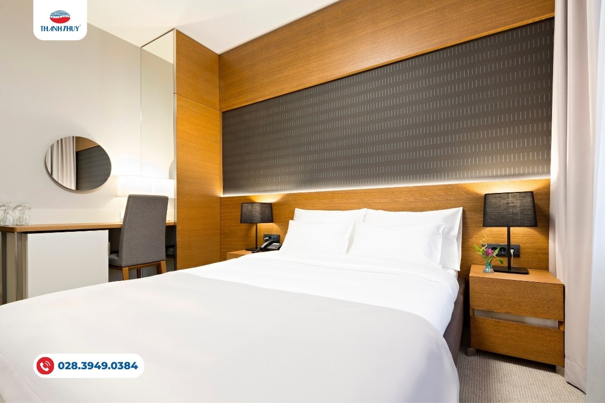 Chăn Ga Khách Sạn 2 Sao Bền Đẹp Phù Hợp Ngân Sách Cho Chủ Khách Sạn 14 CVC T250 giúp trải nghiệm của khách hàng thêm thoải mái