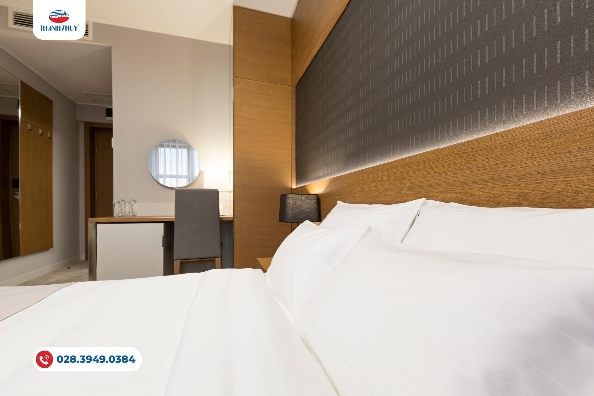 Chăn Ga Khách Sạn 2 Sao Bền Đẹp Phù Hợp Ngân Sách Cho Chủ Khách Sạn 13 Khách sạn tiêu chuẩn thường sẽ sử dụng chất liệu CVC T200