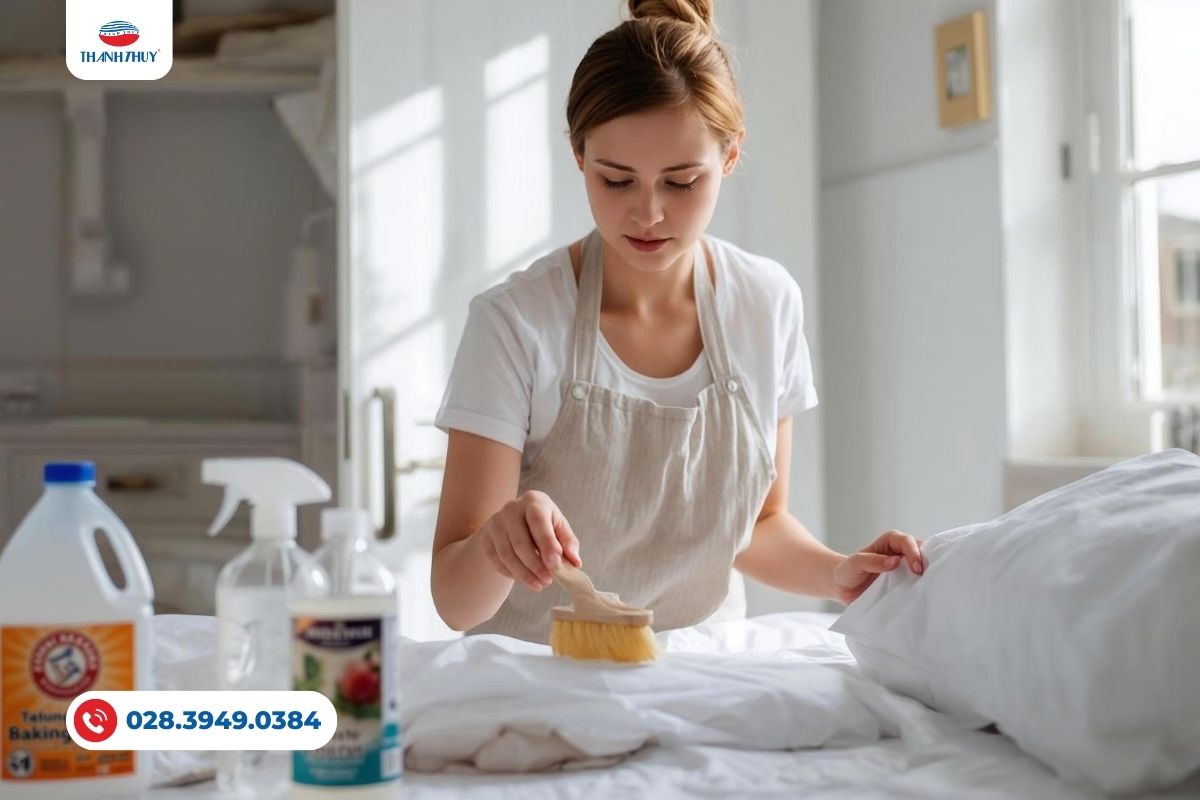 Tuyệt Chiêu Giặt Ruột Gối Trắng Tinh Như Mới Chỉ Với 3 Nguyên Liệu Có Sẵn Trong Bếp. 13 Pha những hỗn hợp hóa học để tạo thành chất tẩy rửa cực mạnh