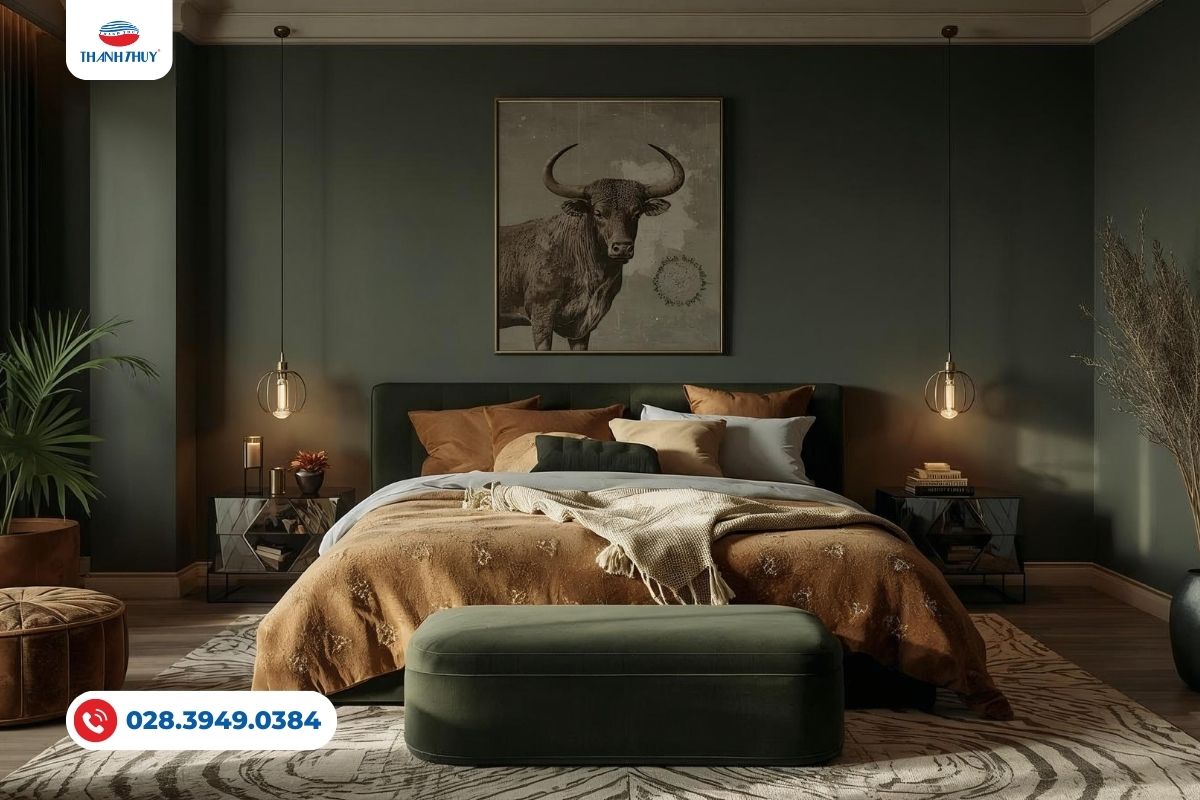 Hướng Dẫn Decor Phòng Ngủ Chuẩn Cung Kim Ngưu: Từ Chất Liệu Chăn Ga Đến Cách Bày Trí 7 Cung Kim Ngưu phù hợp với phòng ngủ màu nâu