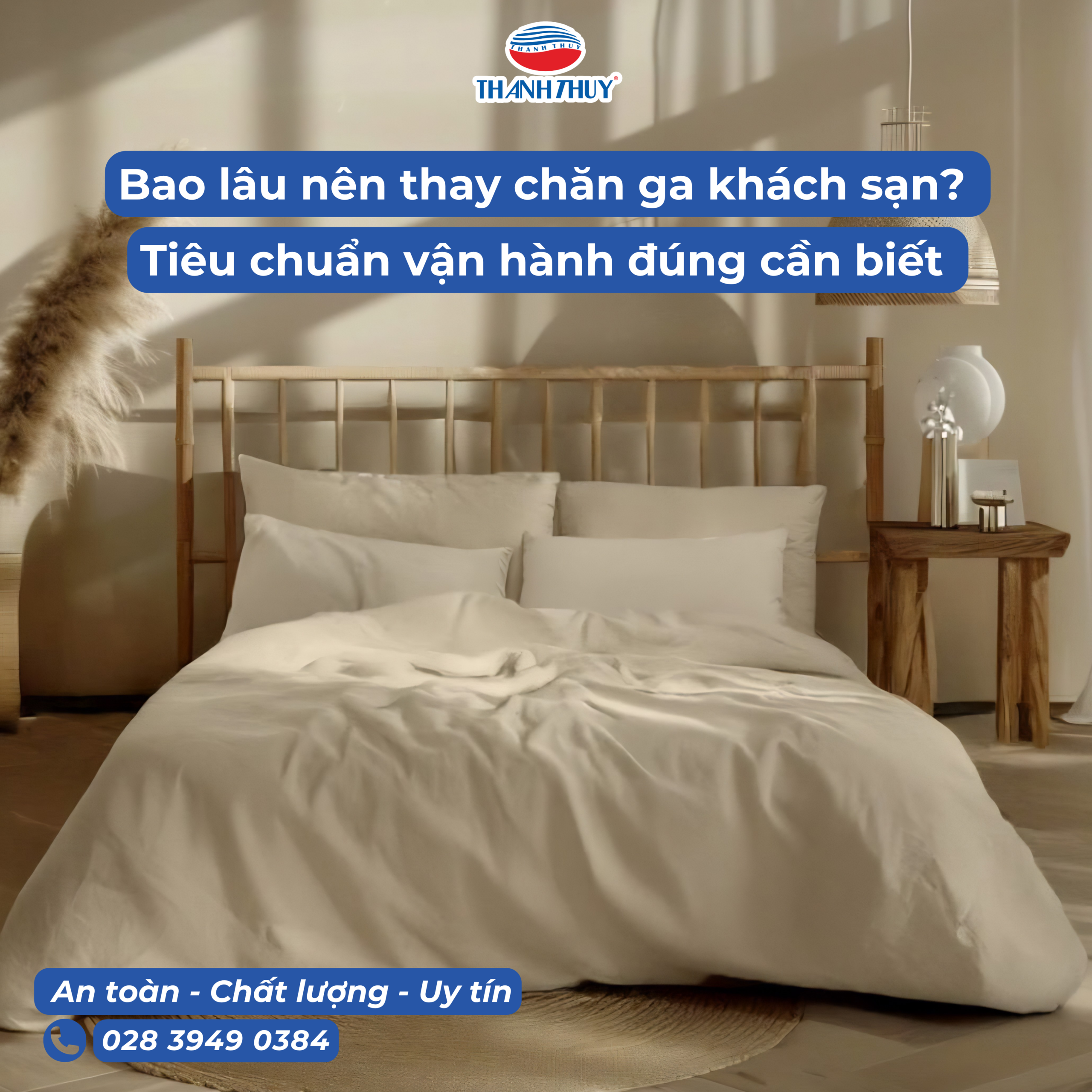 Bao lâu nên thay chăn ga khách sạn? Tiêu chuẩn vận hành đúng cần biết