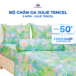 Bộ Chăn Ga Gối 5 món - Lụa Julie Tencel