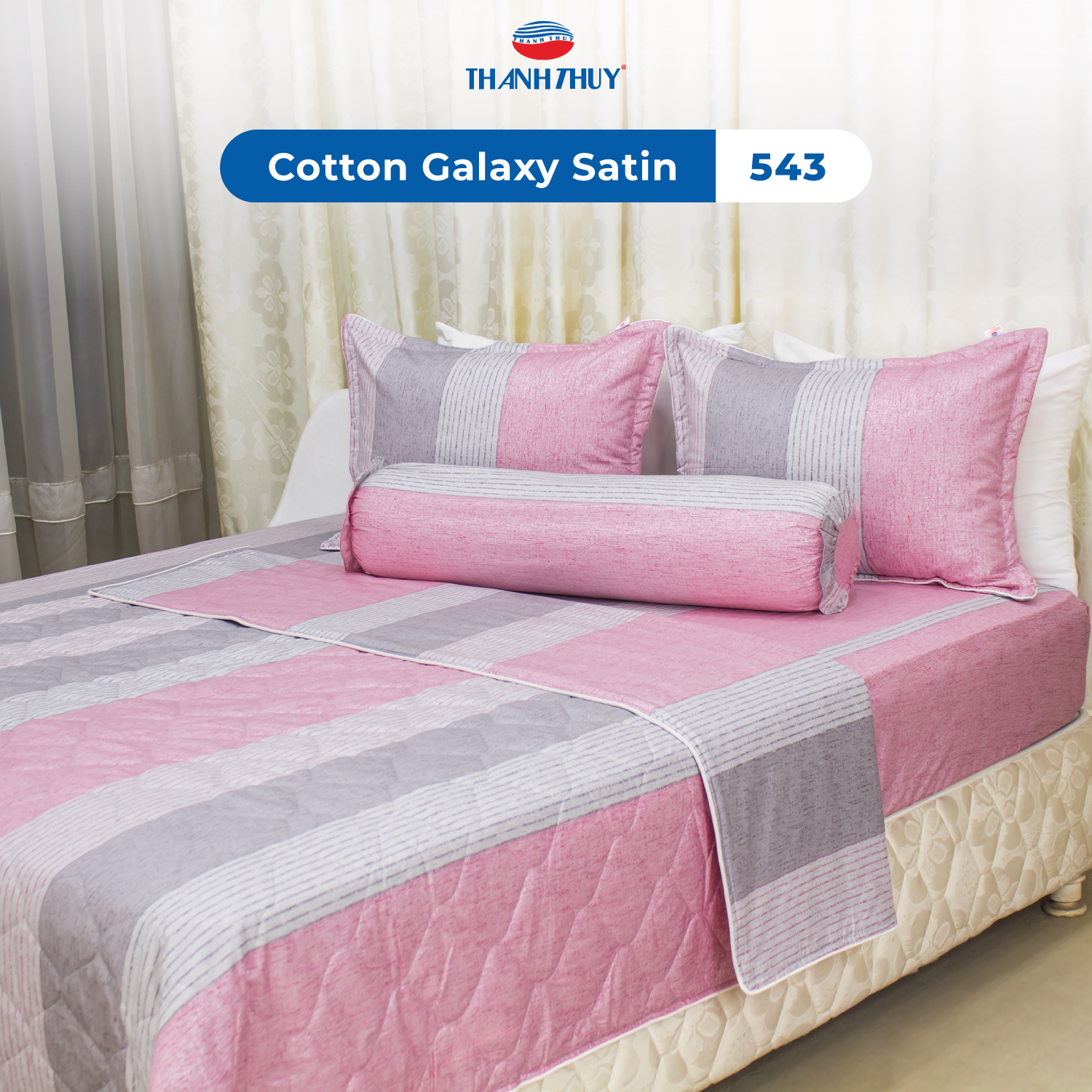 Bộ Chăn Ga Gối 5 Món Galaxy Satin - Cotton Satin Bóng Đẹp, Thượng Lưu