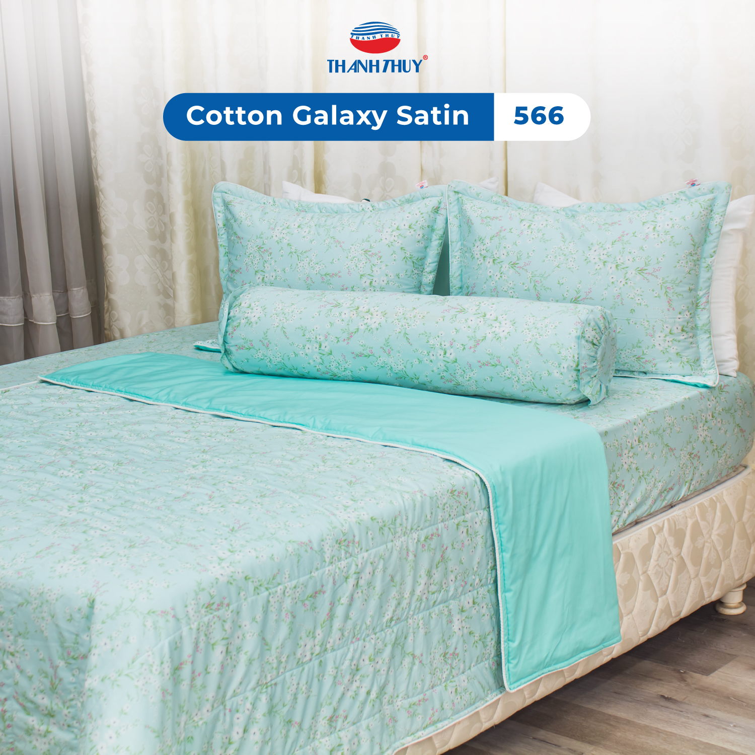 Bộ Chăn Ga Gối 5 Món Galaxy Satin - Cotton Satin Bóng Đẹp, Thượng Lưu