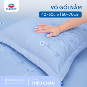 Vỏ Gối Nằm Cotton Thêu Chân - Thoáng Mát, Trang Nhã