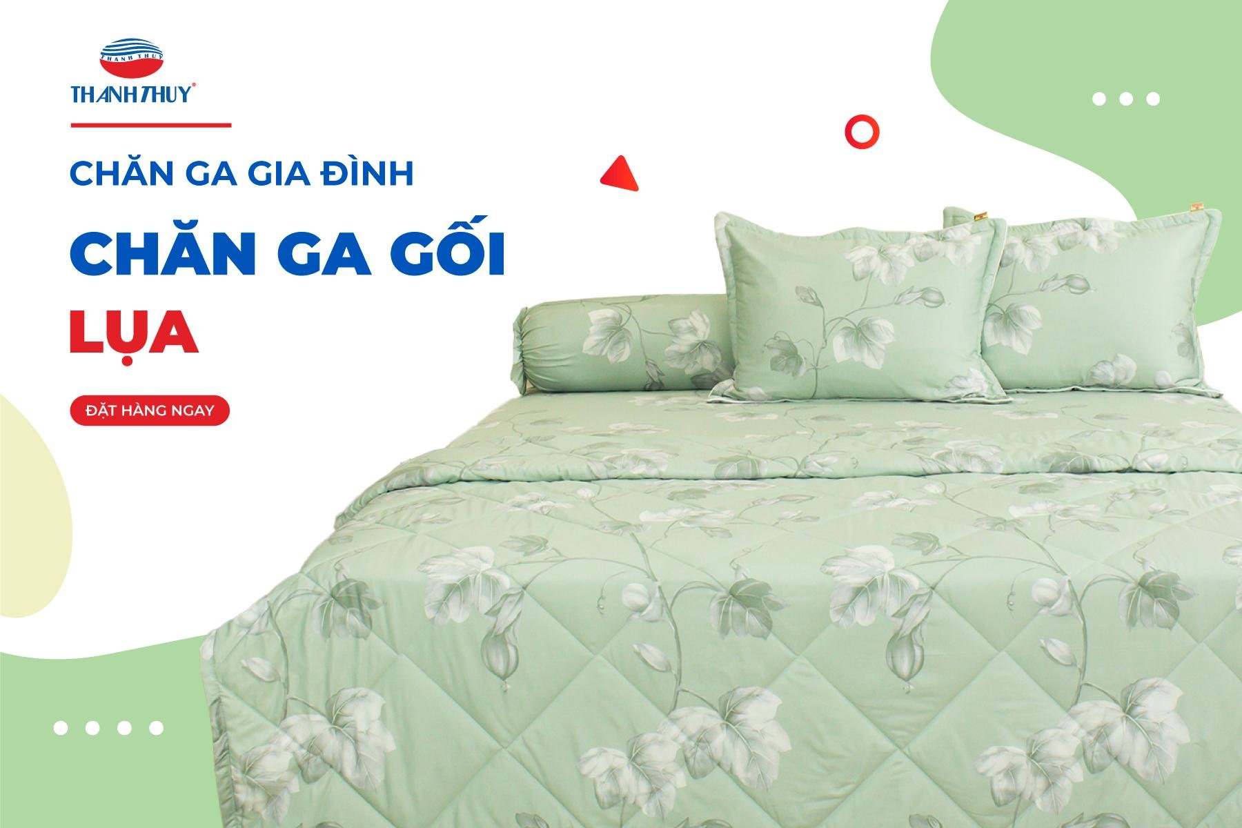 Chăn ga gối đệm gia đình tại Thanh Thủy: Chất liệu Cotton, Lụa và Microfiber 6 Bộ chăn ga gối lụa gia đình Thanh Thủy