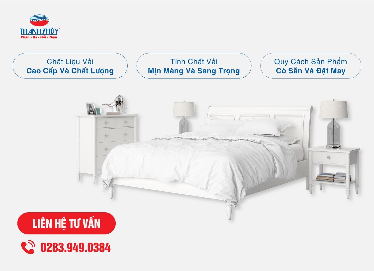 Chăn Ga Khách Sạn: Chăn Ga Gối Đệm Khách Sạn May Tận Xưởng 6 Bộ chăn ga khách sạn trắng của Chăn Ra Thanh Thủy